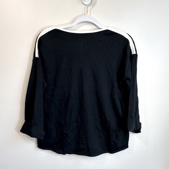 NWT Joan Vass 3/4 Sleeve Zip Front Jacket Black with White Size Small - Picture 5 of 12